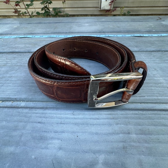 Men's Brown Leather Belt - Picture 1 of 3